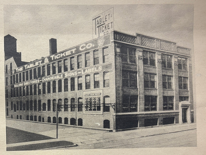 Tablet & Ticket vintage photo of factory